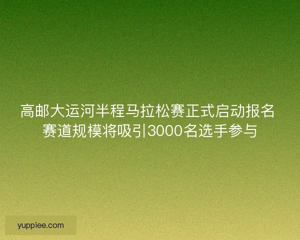 高邮大运河半程马拉松赛正式启动报名 赛道规模将吸引3000名选手参与